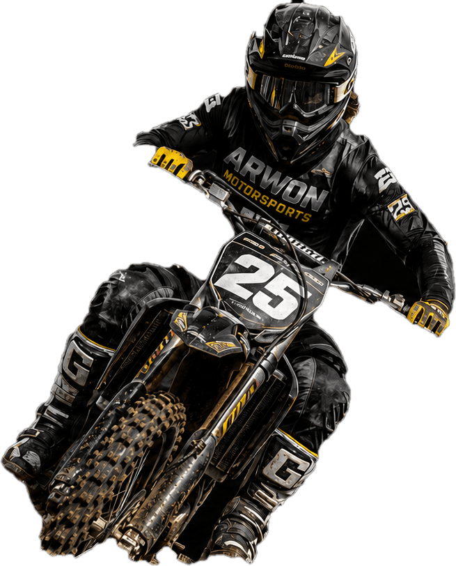 Arwon Motorsports number 25 motocross bike in action
